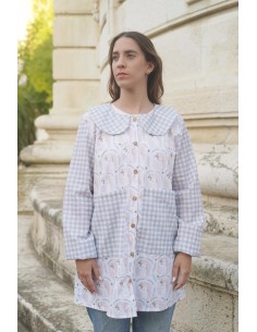 Bata profesora cuello sencillo